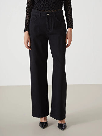 LCW Jeans SİYAH Baggy Fit Kadın Jean Pantolon