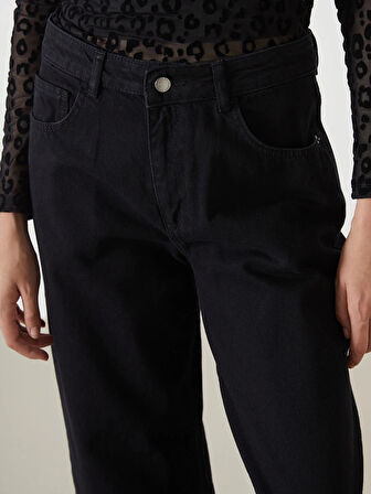 LCW Jeans SİYAH Baggy Fit Kadın Jean Pantolon