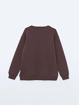 Bisiklet Yaka Baskılı Kadın Kalın Sweatshirt_W4J641Z8-YLR_8684682192752_L