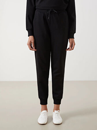 LCW Modest Siyah Beli Lastikli Kadın Jogger Eşofman Altı