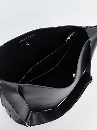 LCW ACCESSORIES SİYAH Deri Görünümlü Kadın Omuz Çantası