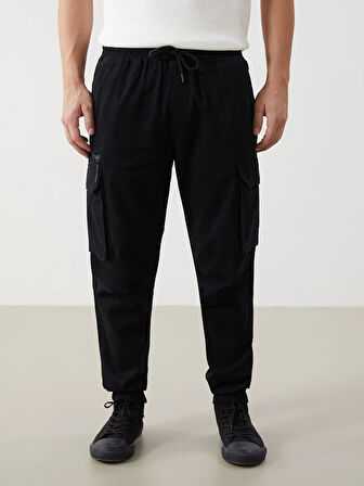 XSIDE Siyah Standart Kalıp Erkek Kargo Pantolon