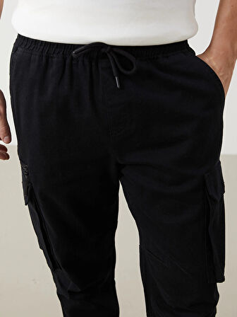 XSIDE Siyah Standart Kalıp Erkek Kargo Pantolon