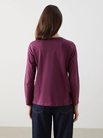LCW Grace Mürdüm Bağlamalı Yaka Nakışlı Kadın Bluz