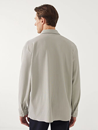 LCW Vision Yeşil Rahat Kalıp Uzun Kollu Erkek Dokulu Gömlek