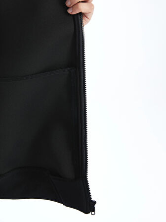 LCWAIKIKI Basic SİYAH Kolej Yaka Uzun Kollu Erkek Fermuarlı Sweatshirt