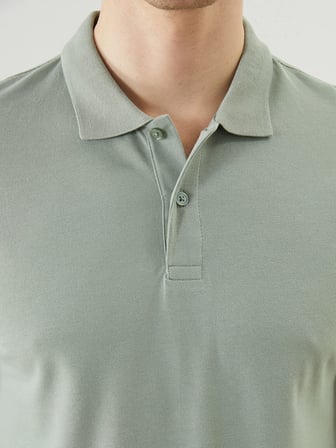 LCWAIKIKI Classic Yeşil Polo Yaka Kısa Kollu Pike Erkek Tişört