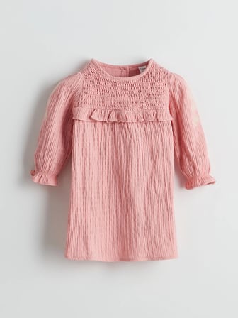 LCW Kids PEMBE Bisiklet Yaka Kız Çocuk Müslin Elbise
