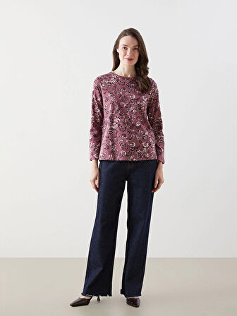 LCW Grace Mürdüm Bisiklet Yaka Çiçekli Kadın Bluz