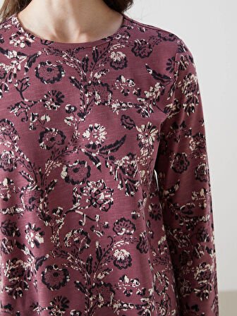 LCW Grace Mürdüm Bisiklet Yaka Çiçekli Kadın Bluz