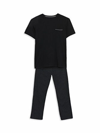 LC WAIKIKI SİYAH Standart Kalıp Erkek Pijama Takımı