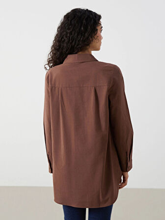 LCW Modest Kahverengi Regular Fit Kadın Gömlek Tunik