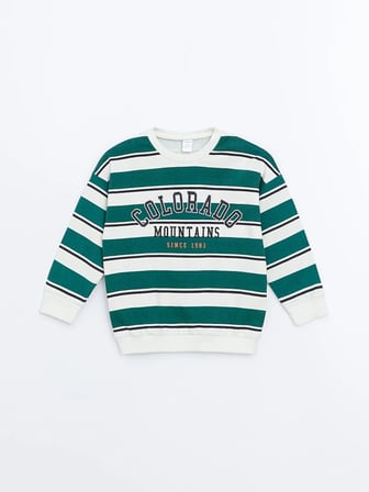 LCW Kids Bej Bisiklet Yaka Erkek Çocuk Sweatshirt ve Eşofman Alt 2'li