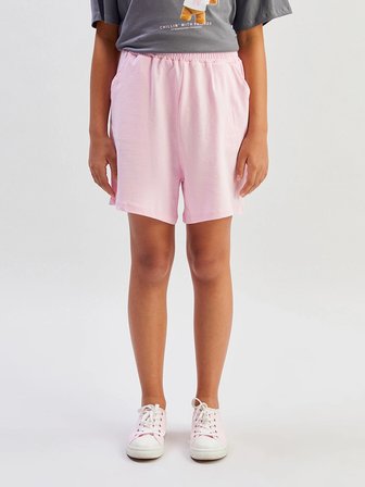LCW Kids Pembe Beli Lastikli Kız Çocuk Şort