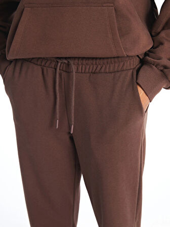 XSIDE Kahverengi Kadın Beli Lastikli Düz Jogger Eşofman Altı