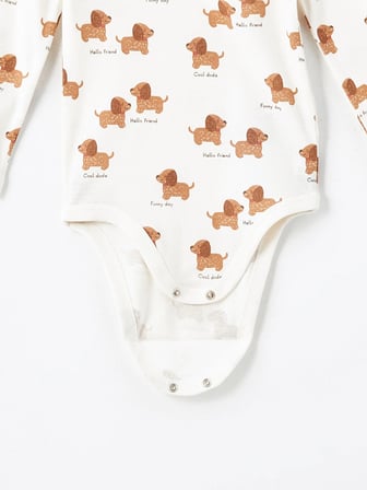 LCW baby Yeşil Bisiklet Yaka Baskılı Erkek Bebek Çıtçıtlı Bodysuit 2'li