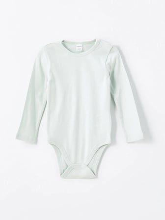 LCW baby Yeşil Bisiklet Yaka Baskılı Erkek Bebek Çıtçıtlı Bodysuit 2'li