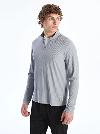 XSIDE ACTIVE Gri Dik Yaka Erkek Sweatshirt