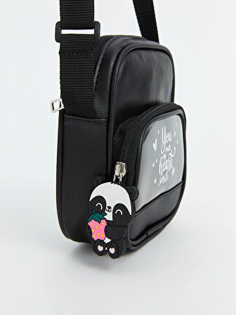 LCW ACCESSORIES Siyah Baskılı Kız Çocuk Omuz Çantası
