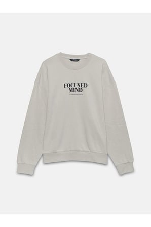 LCW Casual Bisiklet Yaka Baskılı Uzun Kollu Sweatshirt