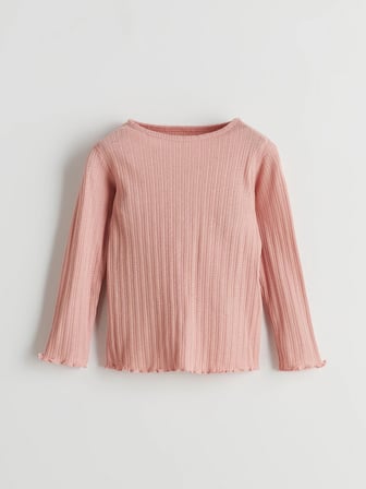 LCW baby Pembe Bisiklet Yaka Uzun Kollu Basic Kız Bebek Pijama Takımı