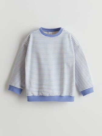 LCW baby Mor Çizgili Kız Bebek Sweatshirt ve Tayt 2'li