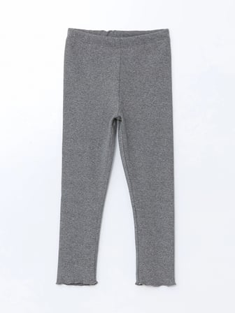 Lcw Kids Antrasit Beli Lastikli Kız Çocuk Basic Tayt