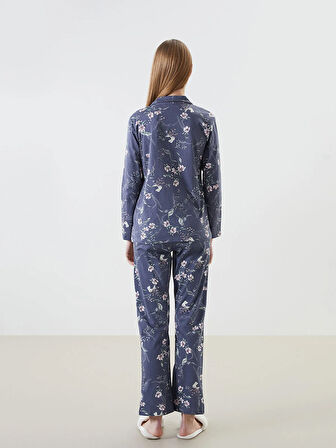Gömlek Yaka Çiçekli Kadın Pijama Takım_W4GB84Z8-LQ9_8684682925510_S