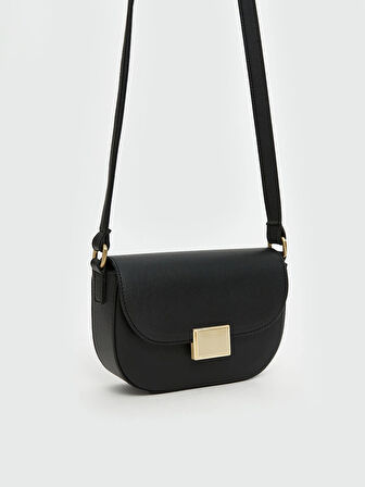 LCW ACCESSORIES Siyah Deri Görünümlü Kadın Omuz Çantası