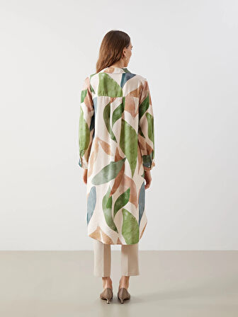 LCWAIKIKI Classic Haki Desenli Kadın Gömlek Tunik