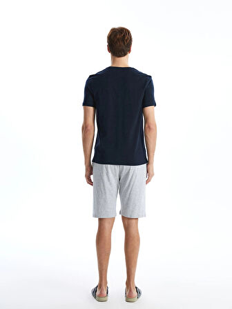 LC WAIKIKI Lacivert Standart Kalıp Erkek Şortlu Pijama Takımı