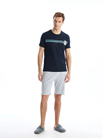 LC WAIKIKI Lacivert Standart Kalıp Erkek Şortlu Pijama Takımı