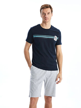 LC WAIKIKI Lacivert Standart Kalıp Erkek Şortlu Pijama Takımı