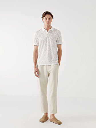 LCW Vision BEJ Polo Yaka Kısa Kollu Desenli Pike Erkek Tişört