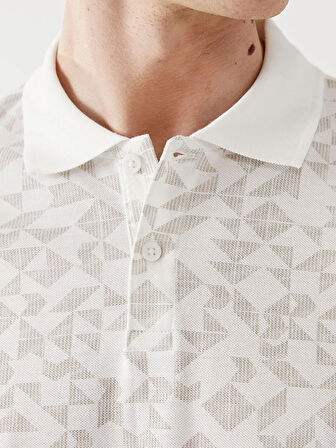 LCW Vision BEJ Polo Yaka Kısa Kollu Desenli Pike Erkek Tişört