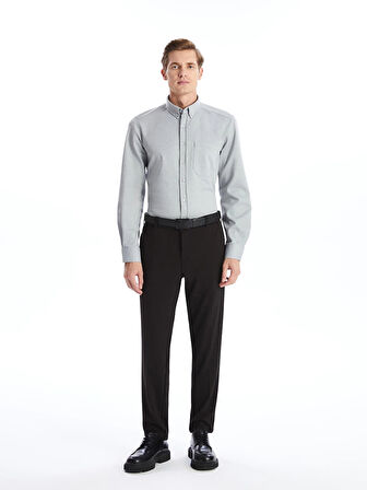 LCWAIKIKI Classic Gri Regular Fit Uzun Kollu Erkek Gömlek