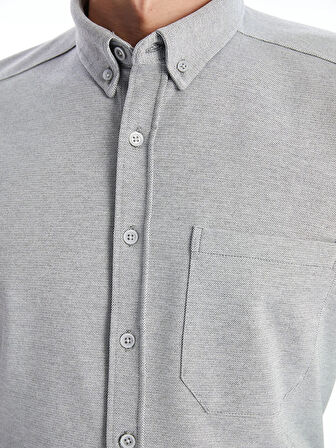 LCWAIKIKI Classic Gri Regular Fit Uzun Kollu Erkek Gömlek
