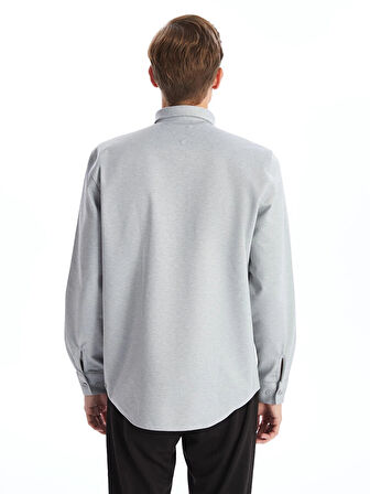 LCWAIKIKI Classic Gri Regular Fit Uzun Kollu Erkek Gömlek