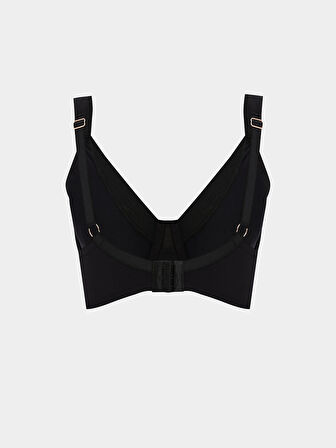 LCW DREAM Siyah Balenli Dolgusuz Düz Toparlayıcı Sütyen