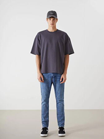 XSIDE ANTRASİT Bisiklet Yaka Kısa Kollu Erkek Tişört