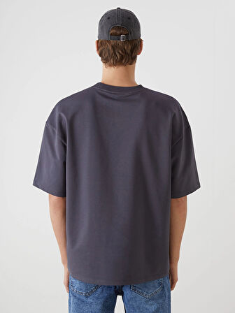 XSIDE ANTRASİT Bisiklet Yaka Kısa Kollu Erkek Tişört