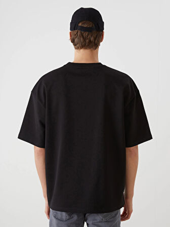 XSIDE SİYAH Bisiklet Yaka Kısa Kollu Erkek Tişört