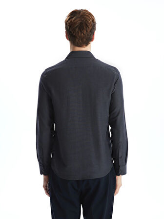 LCWAIKIKI Formal ANTRASİT Slim Fit Uzun Kollu Armürlü Erkek Gömlek