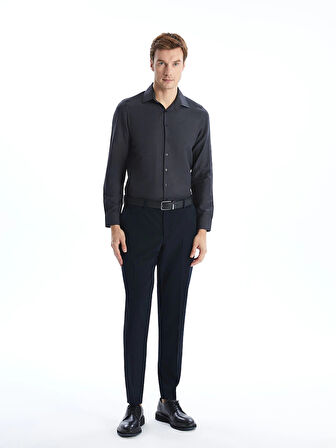 LCWAIKIKI Formal ANTRASİT Slim Fit Uzun Kollu Armürlü Erkek Gömlek