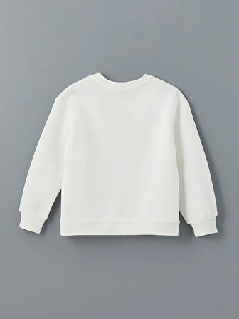 Bisiklet Yaka Kız Çocuk Crop Kalın Sweatshirt_W4L090Z4-R9J_8684683174900_9-10 Yaş