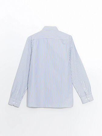 LCWAIKIKI Formal Mavi Slim Fit Uzun Kollu Çizgili Erkek Gömlek