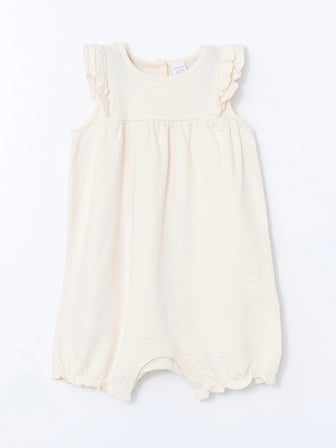 LCW baby EKRU Kız Bebek Basic Penye Tulum