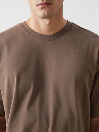 XSIDE Kahverengi Bisiklet Yaka Penye Erkek Tişört