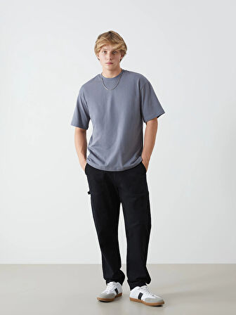 XSIDE Indigo Bisiklet Yaka Penye Erkek Tişört