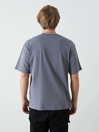 XSIDE Indigo Bisiklet Yaka Penye Erkek Tişört